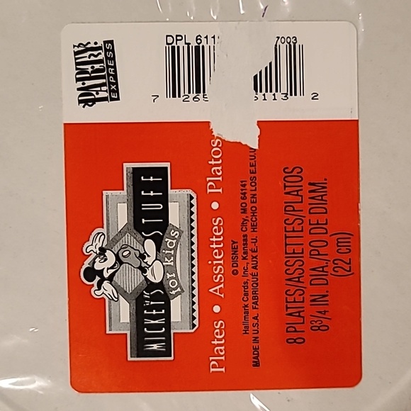 Disney Mickey Mouse Hallmark Birthday Party Plates ~ 8 3/4In. 8pk - Picture 4 of 4